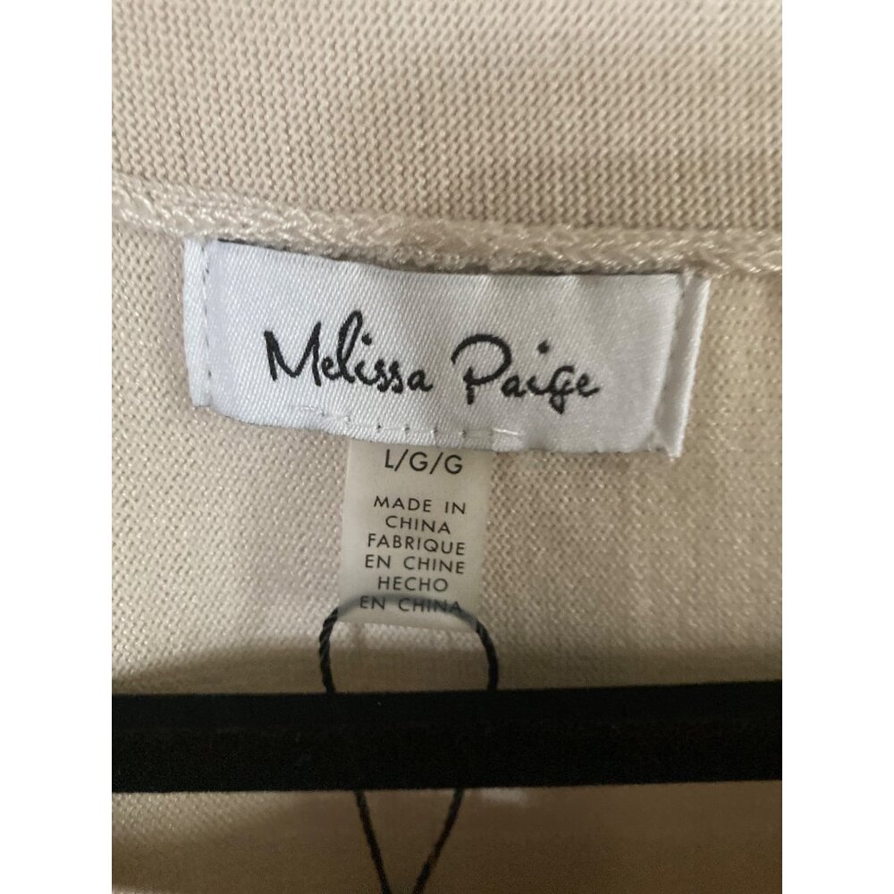 NWT Melissa Page Women's Button Detail Dolman Short-Sleeve Sweater Pumice Stone - Picture 3 of 7